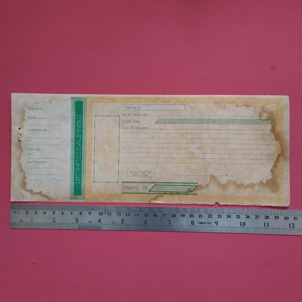 Kwitansi Kosongan Tahun 1990 an Besar HHG 007