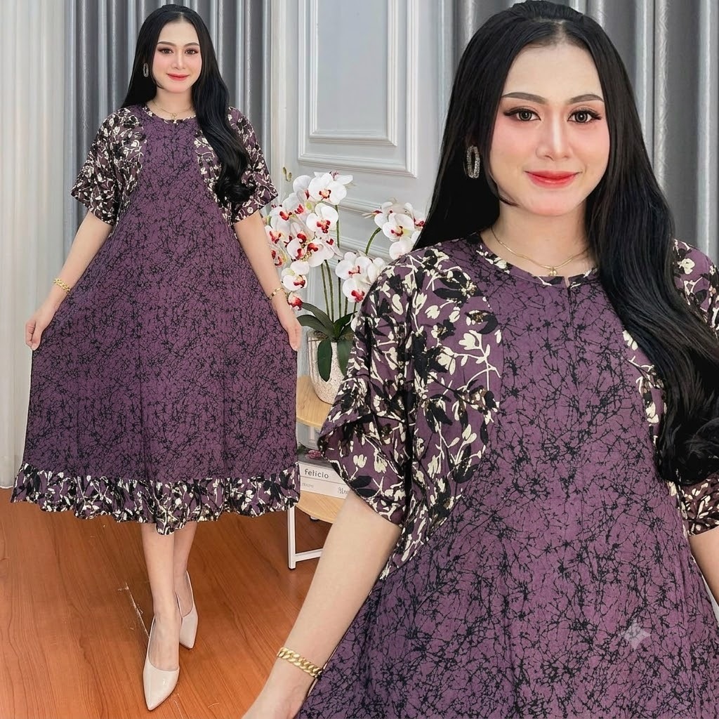 Daster Jumbo LD 120 Rayon Super Premium Grade A Resleting Depan//Daster Cap//Daster Viral//Daster Ba