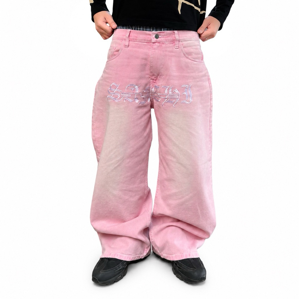 Sanchi Studios - Baggy Jeans Cyber Pink Unisex/Baggy Jeans Pink/Washing