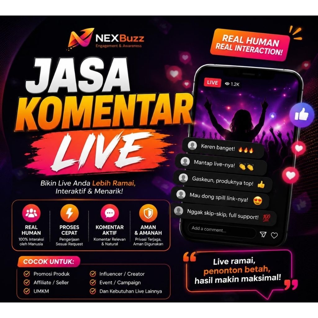 JASA MERAMAIKAN LIVE KOMENTAR + TAP TAP    (HUBUNGI ADMIN UNTUK INFO LEBIH LANJUT)