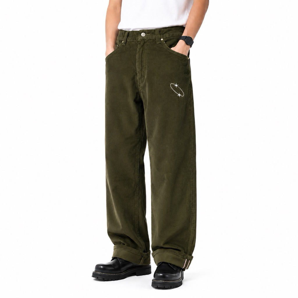 Celana Corduroy Selvedge Pria Premium | Basic & Chinos Loose Fit | Tebal & Nyaman