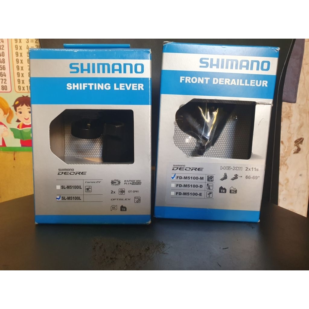 shifter shimano deore & rd NEWORIGINAL shimanoyg didapet / isi :1. Shifter M5100 2 speed2. FD M5100 