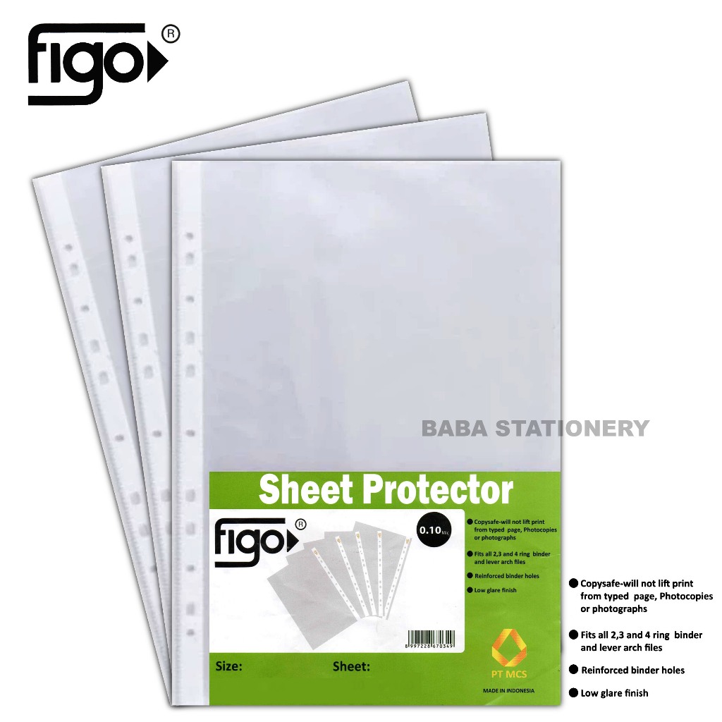 ( Isi 10 Lembar ) Map Sheet Protector FIGO High Quality A4-F4 / Pocket Sheet FIGO A4 / F4