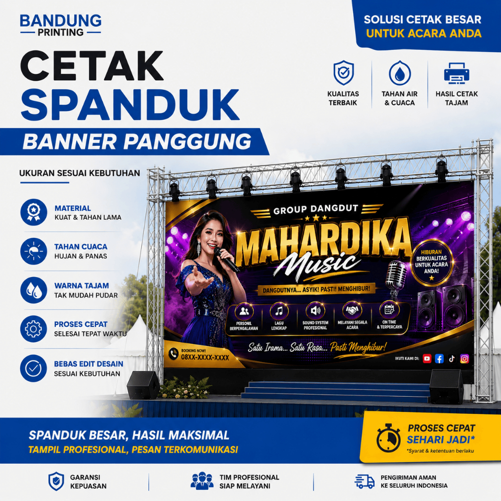 Spanduk Banner Backdrop Panggung Group Musik Dangdut Custom Cetak Baliho Panggung Free Desain