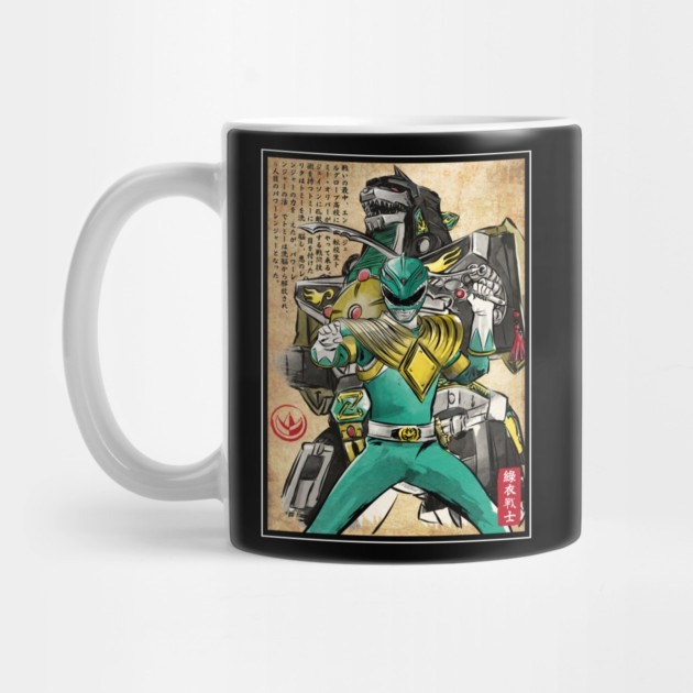 Green Ranger woodblock - Power Rangers Tea Mug