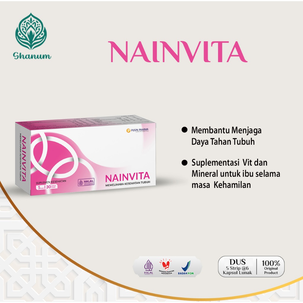 NAINVITA - Suplemen Kesehatan Untuk Membantu Program Kehamilan - Vitamin & Mineral - 30 Kapsul Lunak