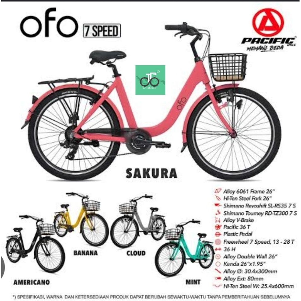 Sepeda Mini CTB 26" Pacific OFO 7speed (operan, 7speed) NEW