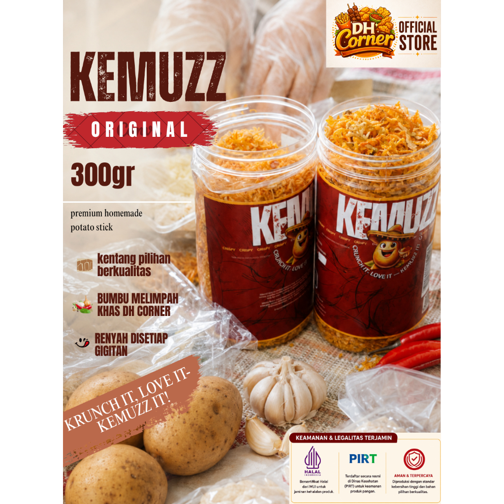 kentang Kering uk 1000ML 300g Varian Original Kentang Mustofa Original KEMUZZ