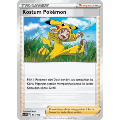 Kostum Pokemon Pikachu 144/159 V Starter Deck scD - KARTU POKEMON TCG INDONESIA