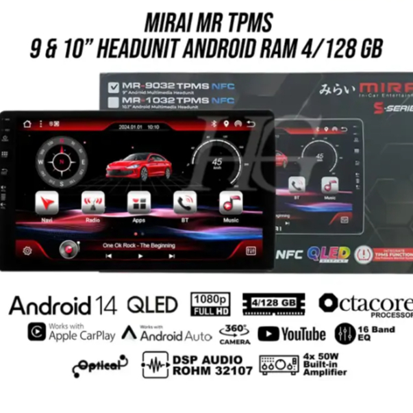 HU 9" MIRAI MR-9032 TPMS NFC