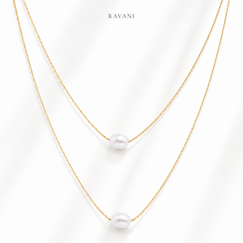 Ravani Mandala Necklace - Kalung Wanita Layer Stainless Steel Gold Elegan Tahan Karat