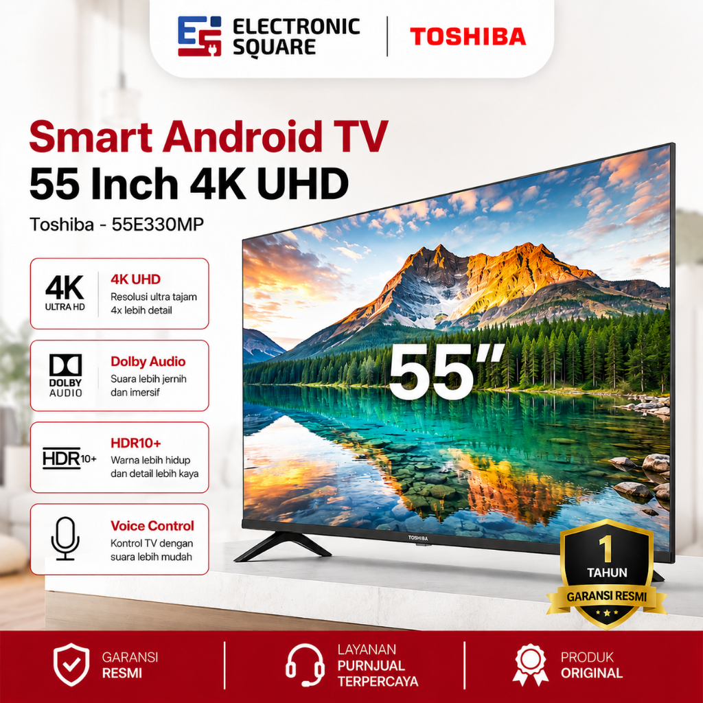 TOSHIBA Smart Android TV 55 Inch 4K 55E330MP Dolby Vision HDR+10