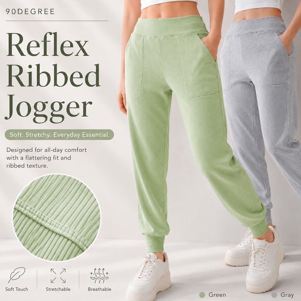 90DEGREE REFLEX RIBBED JOGGER Celana Panjang Wanita