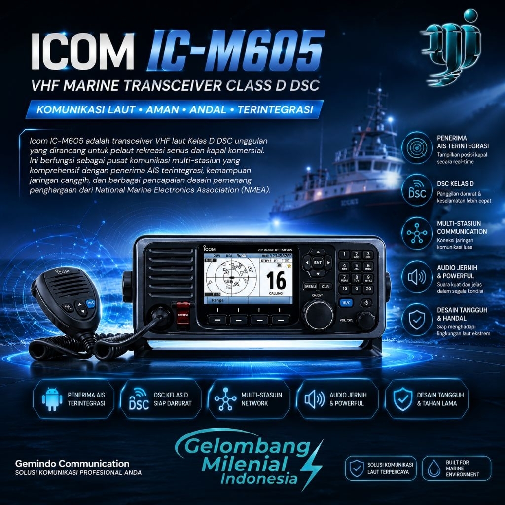 RADIO RIG ICOM IC M605 MARINE