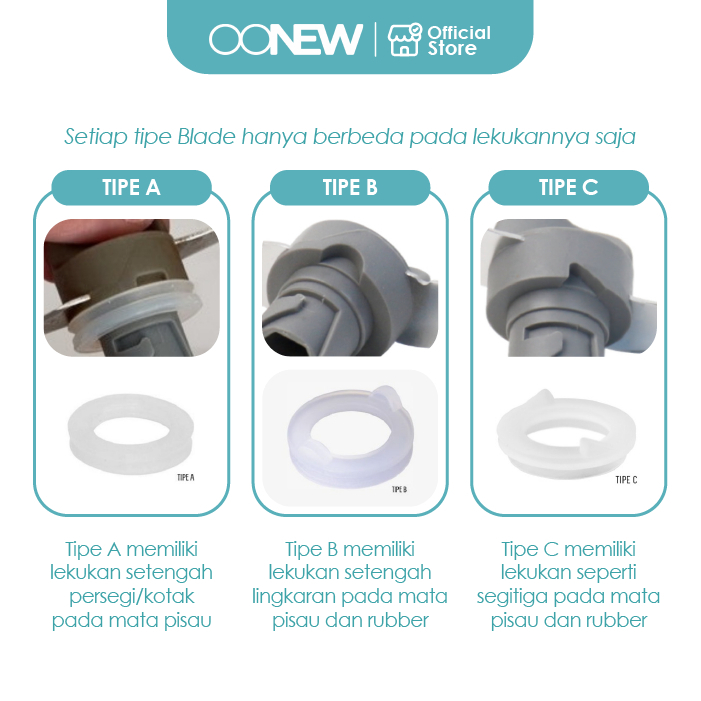 SPAREPART FOOD MAKER OONEW Blending BLADE pisau TB-1510S MICHELIN SERIES dan Petite 4in1 OONew HANYA