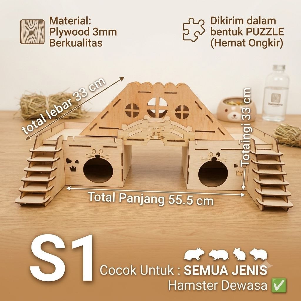 S1 paket rumah hamster syrian, rumah hamster lucu, rumah hamster syrian, kandang hamster syrian, ham