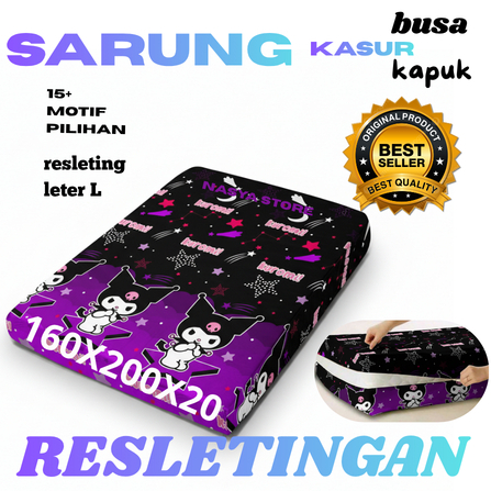 promo terlarissarung kasur busa resleting  no 2 160x200x20 cm karakter dan bunga untuk anak cewek - 