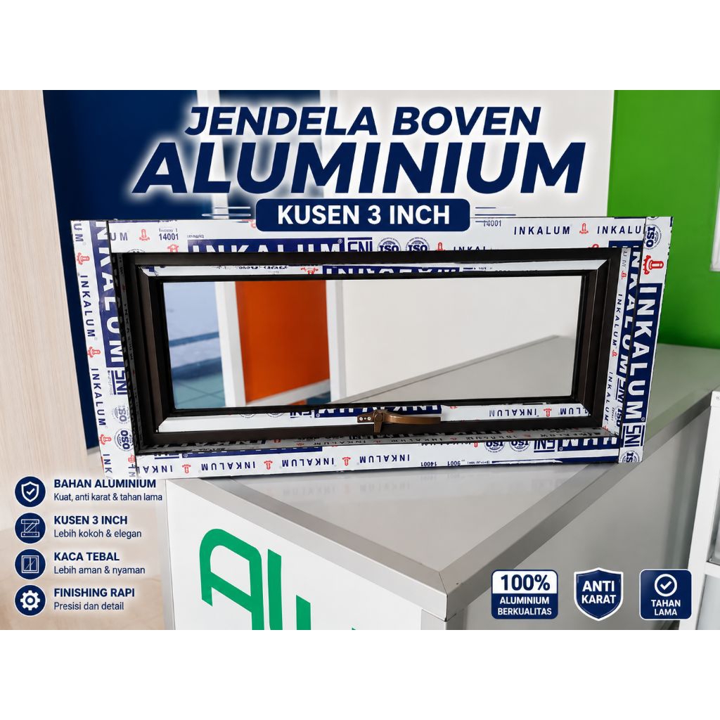 Boven Aluminium |Jendela boven MURAH GRATIS PACKING KAYU READY STOCK