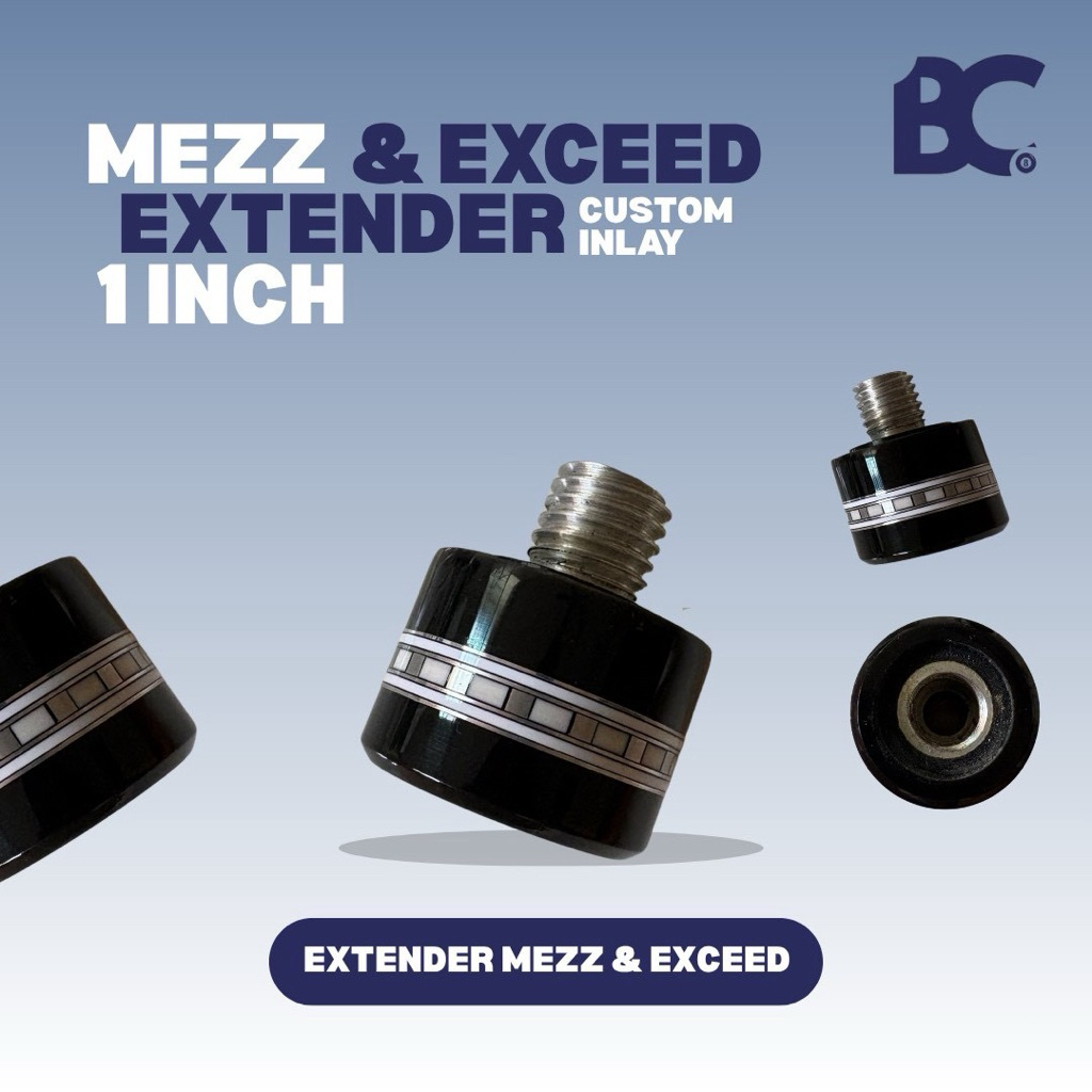 Extender Mezz & Exceed 1 Inch Custom Inlay | Billiard Cue Extension | Sambungan Stick Biliard