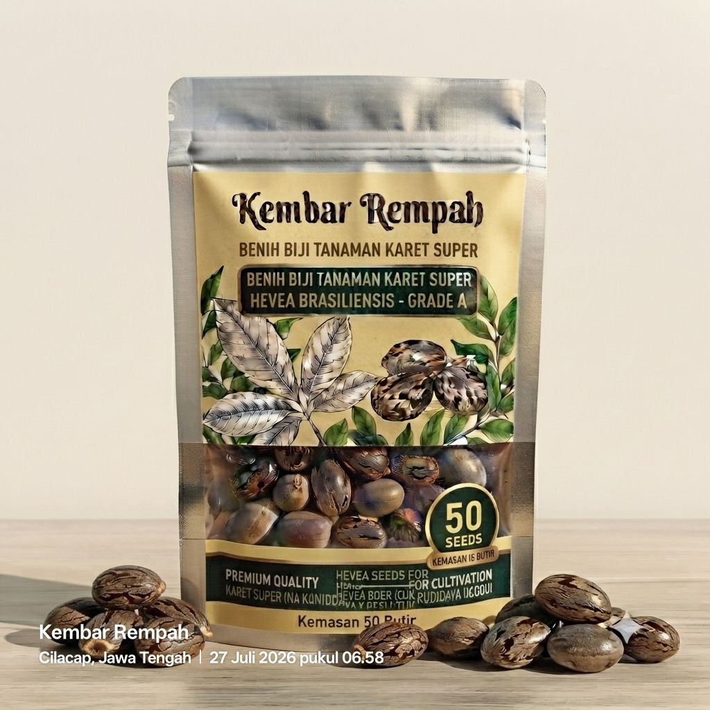 Benih Unggul Biji Karet Klon PB 260 Super Kemasan 50 Seeds