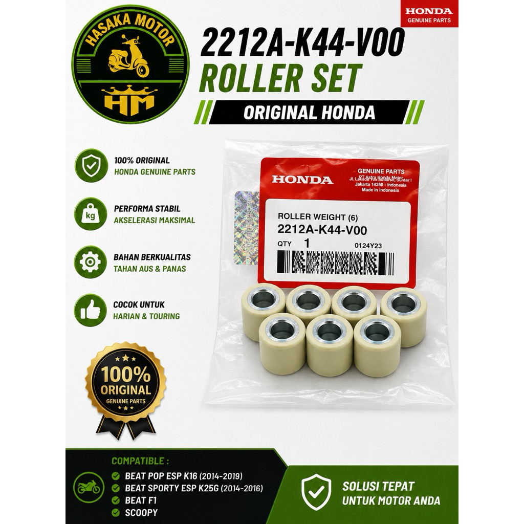 2212A-K44-V00 ROLLER ORI BEAT POP ESP K16(2014-2019) BEAT SPORTY ESP K25G(2014-2016) BEAT F1 SCOOPY