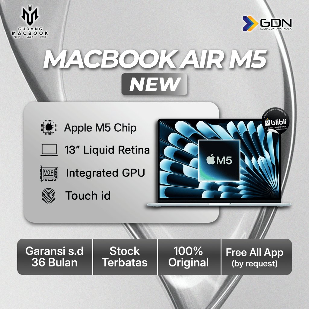 Macbook Air M5 BNIB 13 Inch Liquid Retina Chip M5 Integrated GPU Touch ID Original