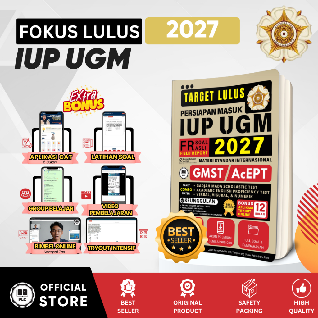 Buku IUP UGM 2027 GMST & AcEPT Materi + Bank Soal + Pembahasan PLC