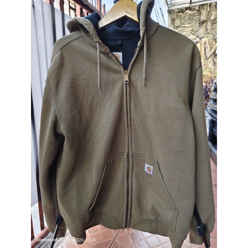 Hoodie Carhart Hijau army warna rare. Jaket gaul musin kedinginan , Hoodie Sultan keren