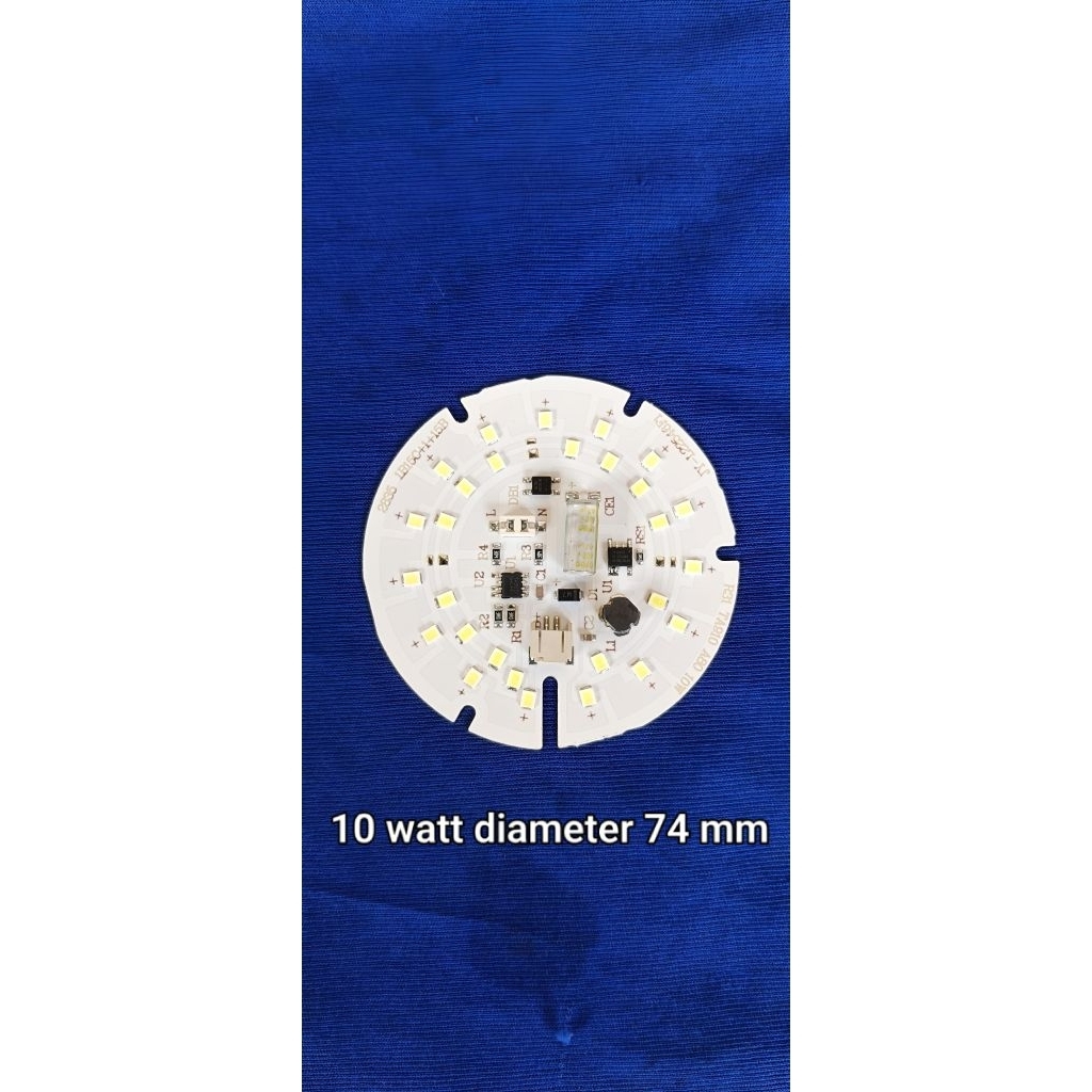 PCB led emergency AC /DC 10 watt diameter 74 mm (cahaya super terang)