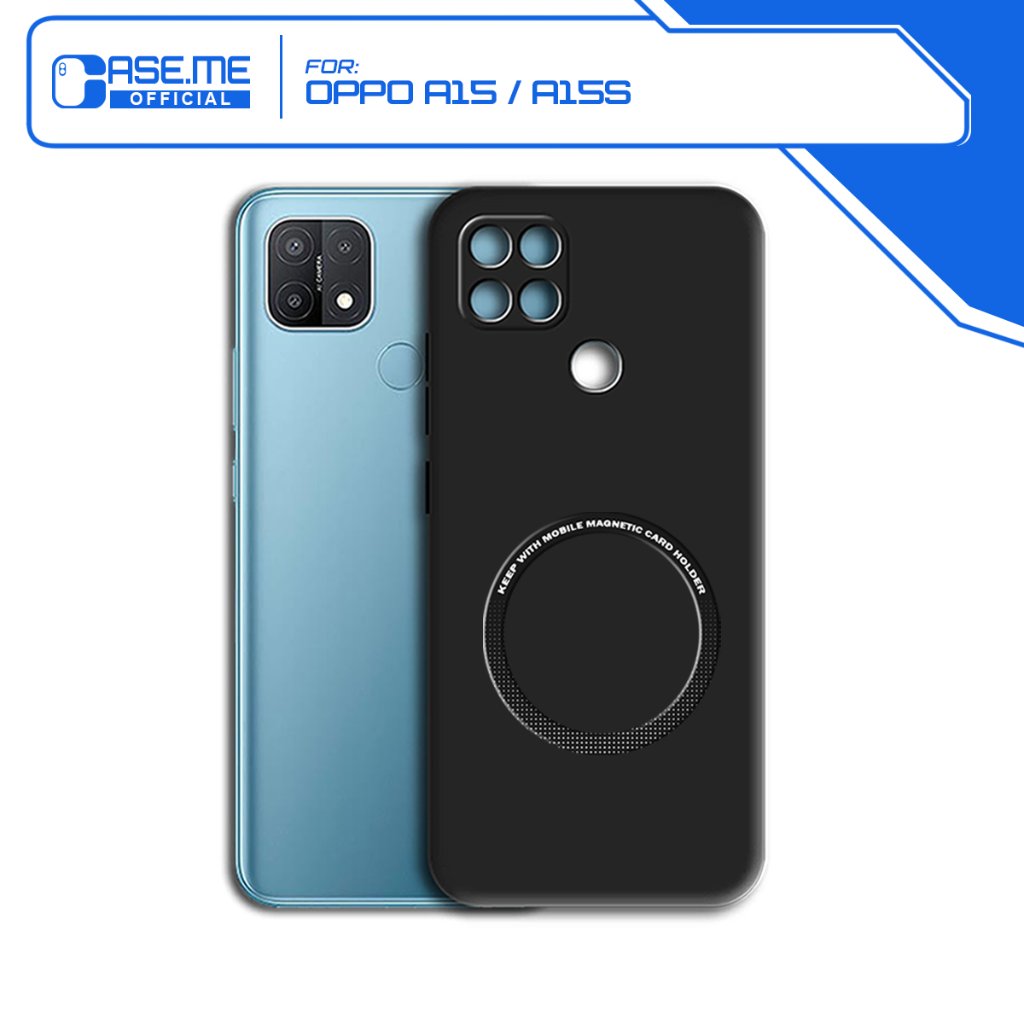 Soft Case Oppo A15 A15S Case Ultra Slim Premium Black Matte Magnetic Ring Casing