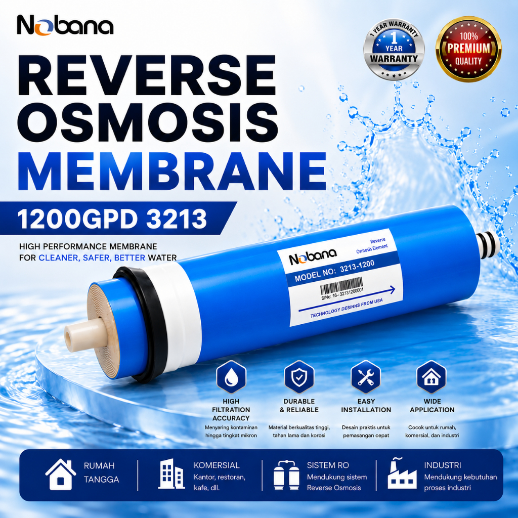 [NOBANA] Membran RO 1200GPD - Type 3213 1200gpd - (Khusus untuk mesin RO 1200GPD) Reverse Osmosis Me