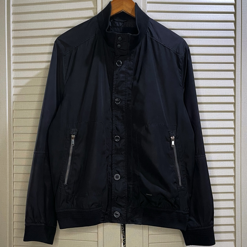 Zara Man - Technical Bomber Jacket - Black - Size L