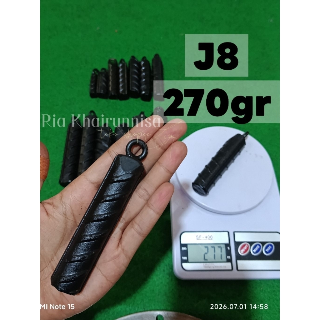 J8 Pemberat Pancing Besi Tipe J berat 270gr 270gram Timbel Bandul Timah Jala Fishing
