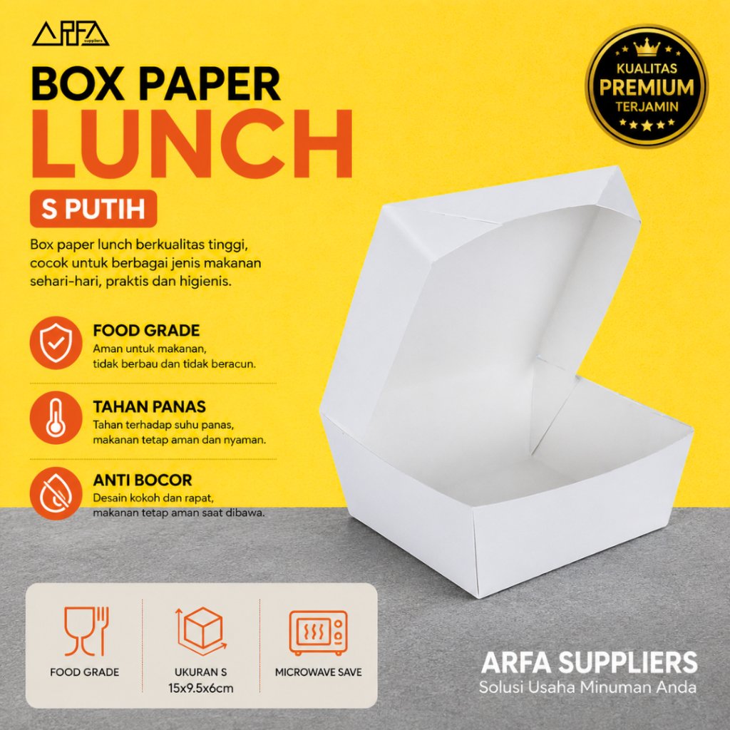 Box Paper Lunch S Putih satuan