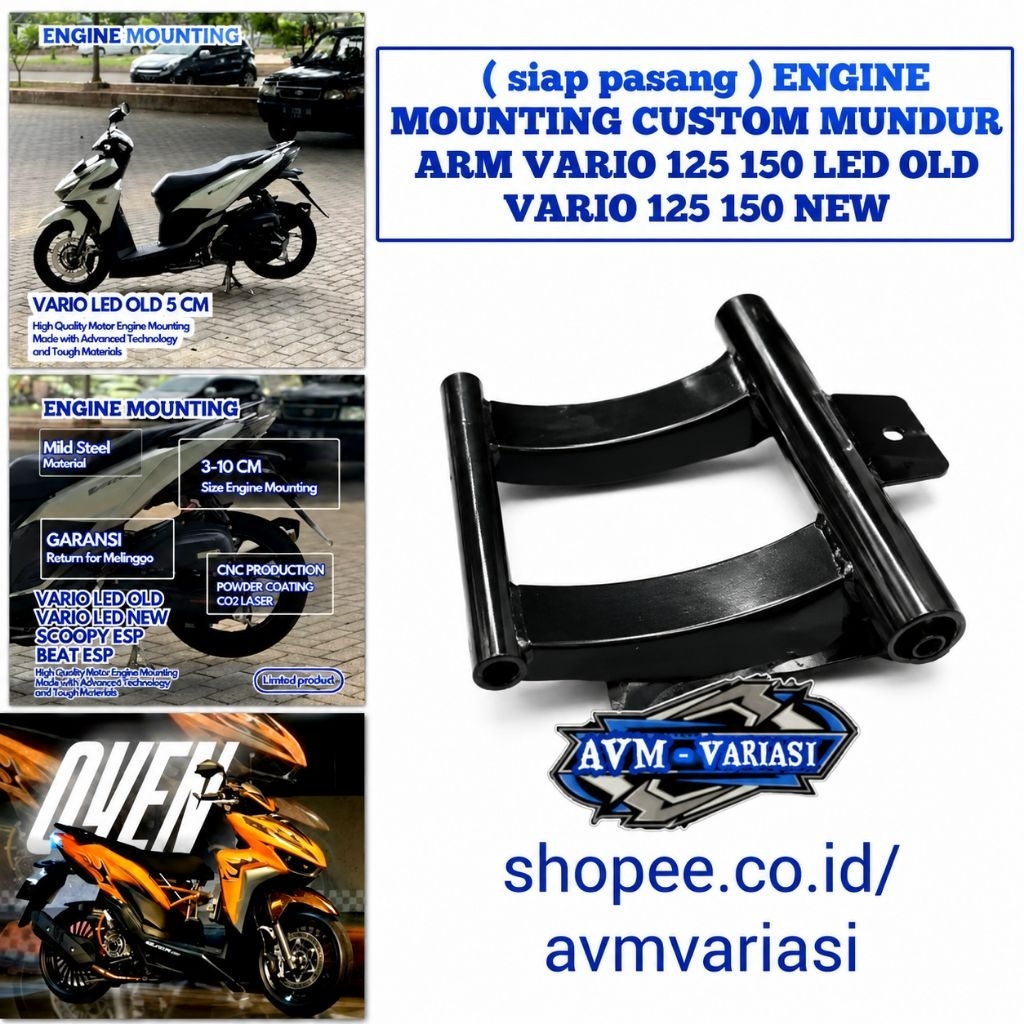 (siap pasang) ENGINE MOUNTING CUSTOM MUNDUR ARM VARIO 125 150 LED OLD VARIO 125...