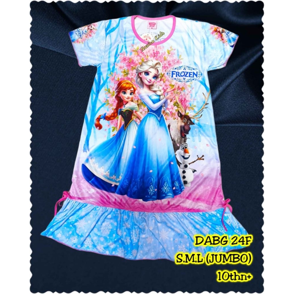 Baju dress anak perempuan FROZEN II jumbo // daster anak perempuan //baju FROZEN 2 // daster jumbo