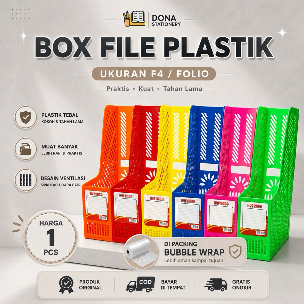 BOX FILE PLASTIK F4 WARNA / KERANJANG FILE WWARNA