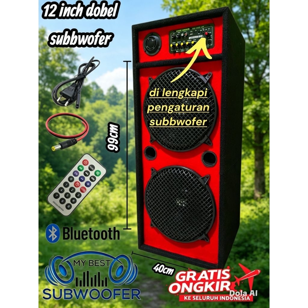 speaker aktif 12 inch 2 speaker 1 box karaoke & bluetoot
