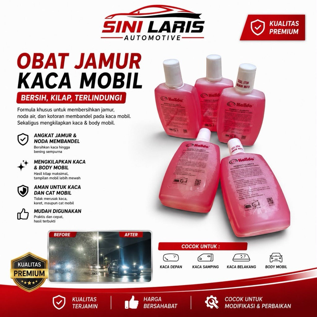OBAT JAMUR KACA MOBIL KELIDA/ SUPER PEMBERSIH JAMUR KACA/PEMBERSIH KACA 200Ml