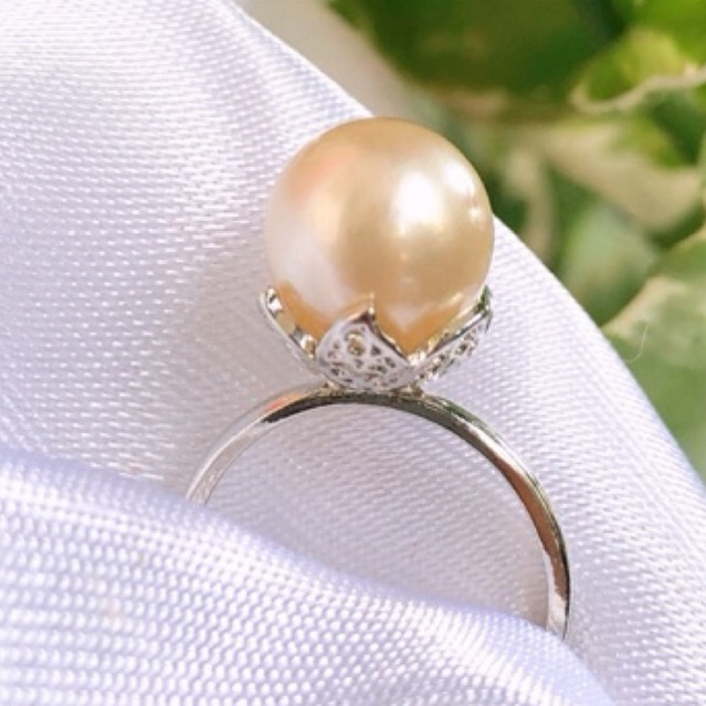 BERSERTIFIKAT ASLI MUTIARA AIR LAUT ASLI - CINCIN MUTIARA AIR LAUT PREMIUM