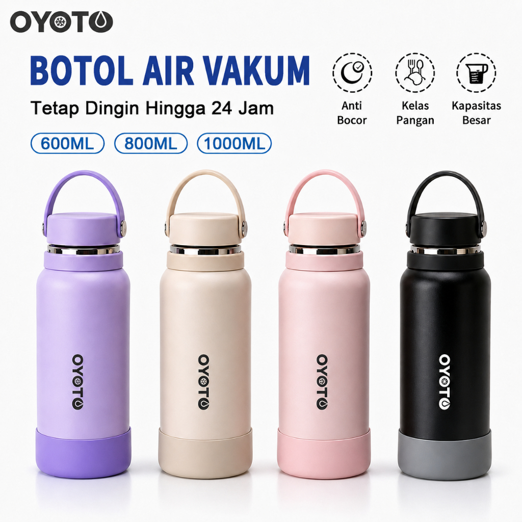 OYOTO Botol Minum Tahan Dingin 304 Stainless Steel Vacuum Insulated Tumbler Portable Outdoor