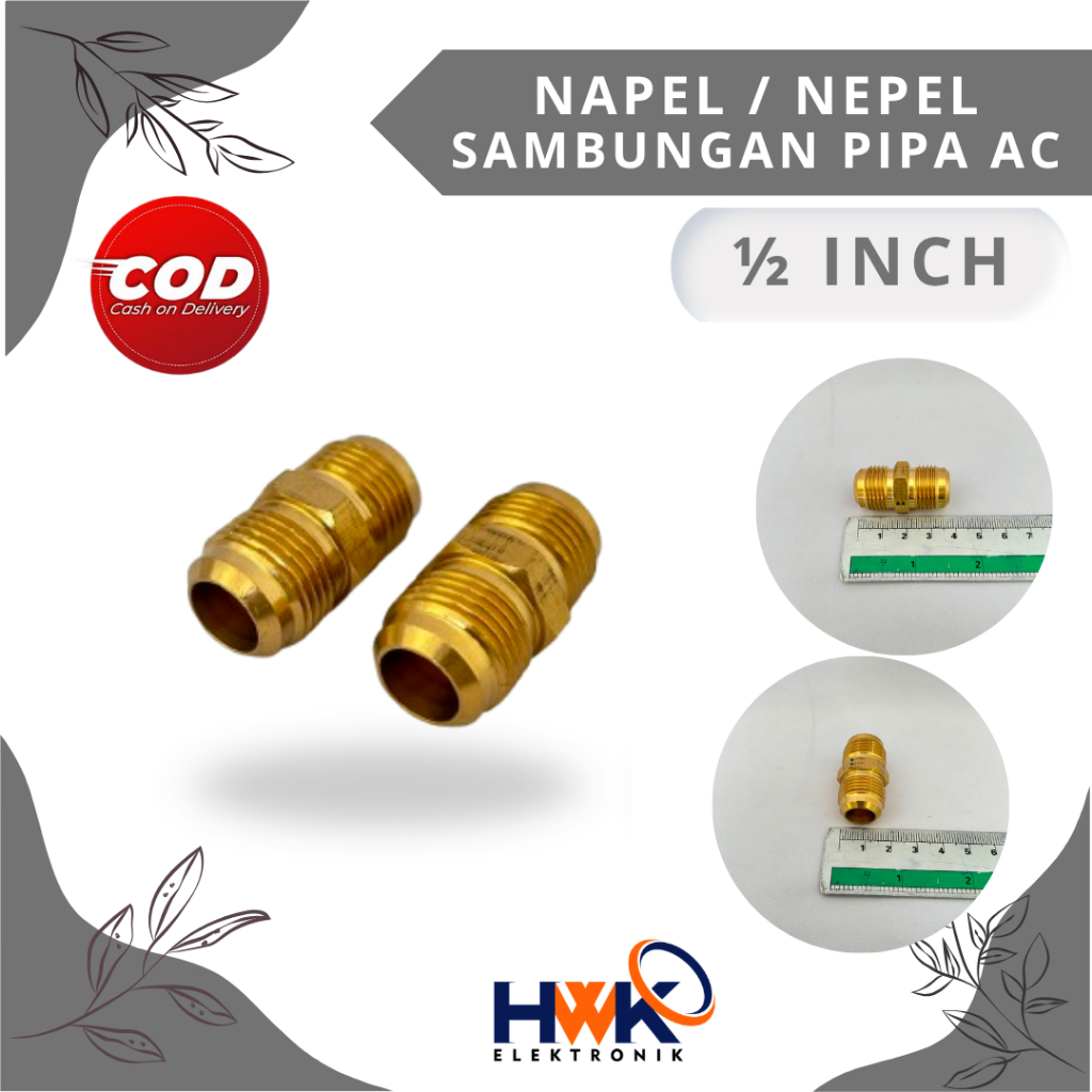 NAPEL SAMBUNGAN PIPA AC UKURAN 1/2 INCH / SAMBUNGAN TENGAH PIPA AC