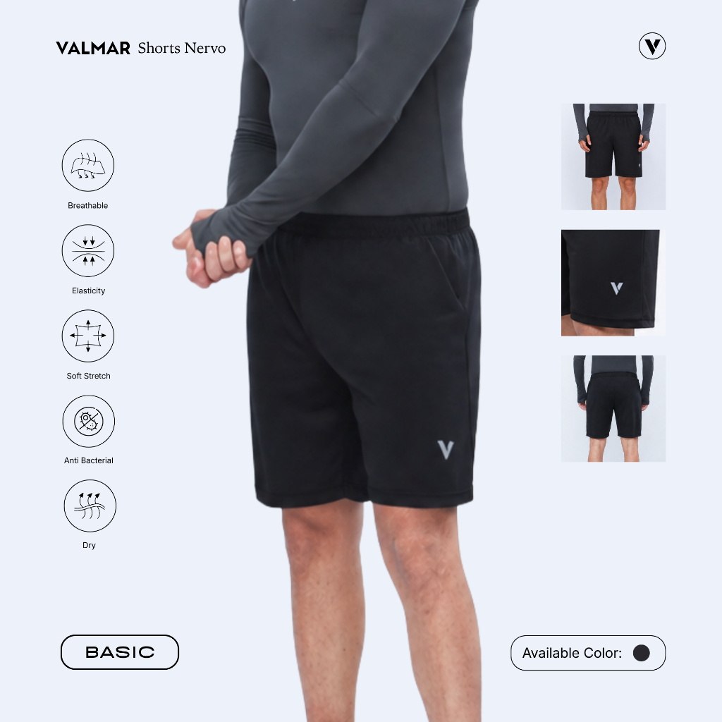VALMAR SPORTWEAR Nervo Celana Bola Futsal Pria Sport Short Pants Football Dry fit Quick Dry
