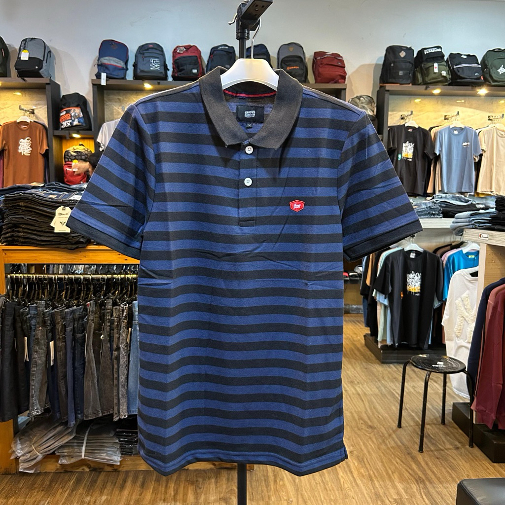 PoloShirt Groovy Sunday motif Salur Distro motif kerenn Terbaru