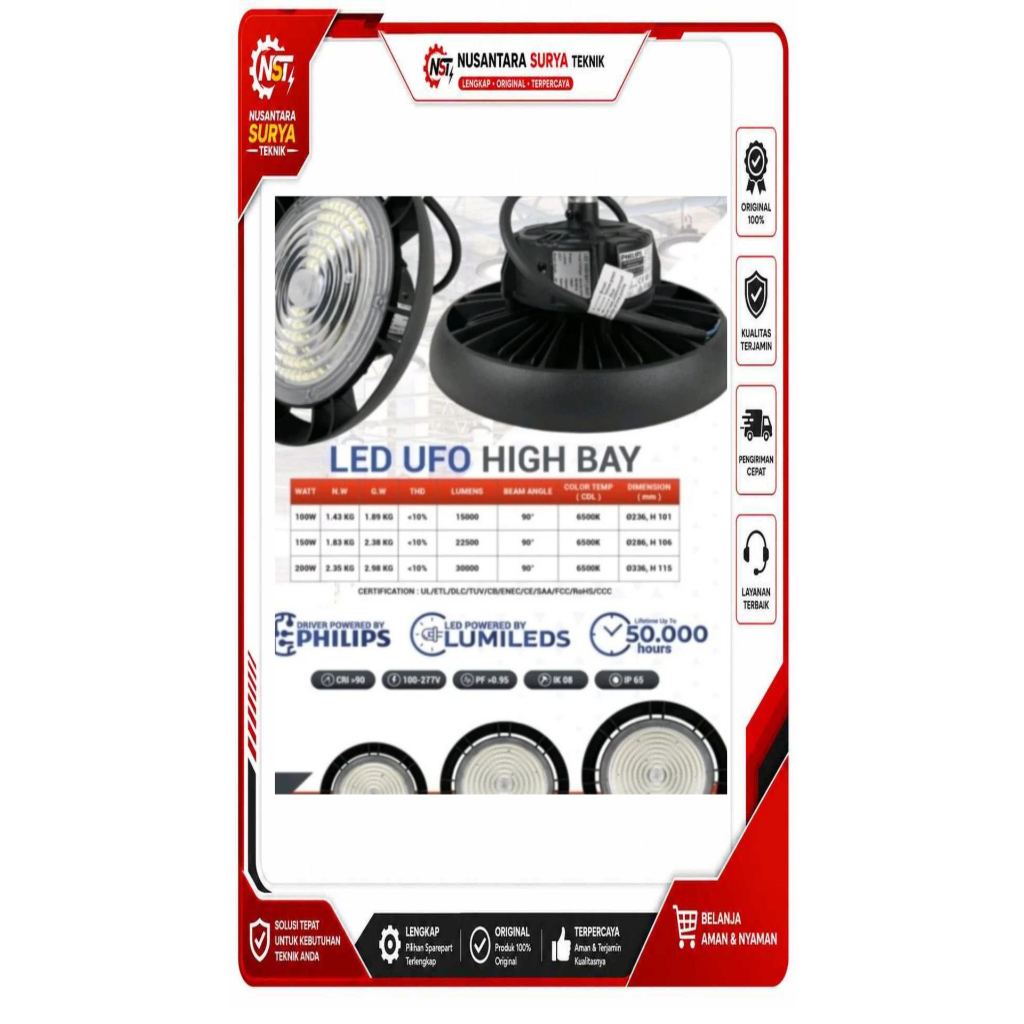Lampu philips LED UFO HIGH BAY 6500k