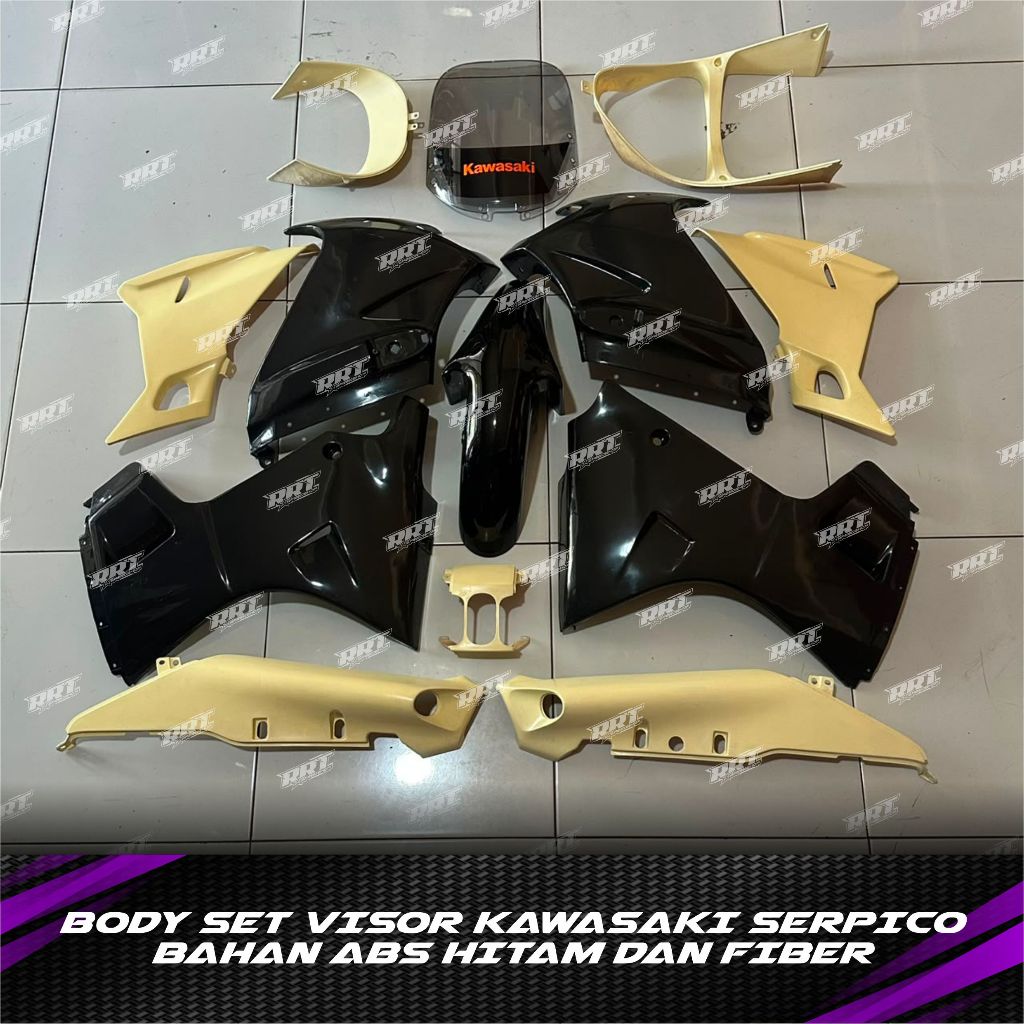 RRT BODY SET SERPICO KANAN KIRI FAIRING SET VISOR SSR BAHAN ABS DAN FIBER ORIGINAL THAILAND