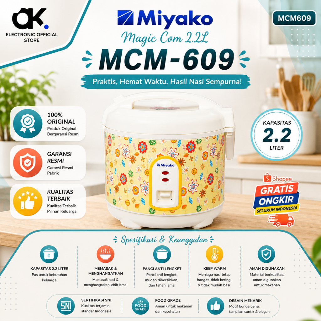 Rice Cooker/MIYAKO MCM-609/MCM609/MCM609/MCM 609/MCM-609/MCM 609 Magic Warmer Plus 0.63L/ORIGINAL