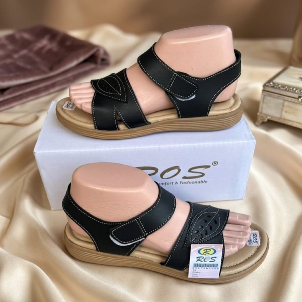Ros Barbara (Let B)-Sandal let velcro wanita kekinian/Sandal wanita let velcro korean style/Sandal w