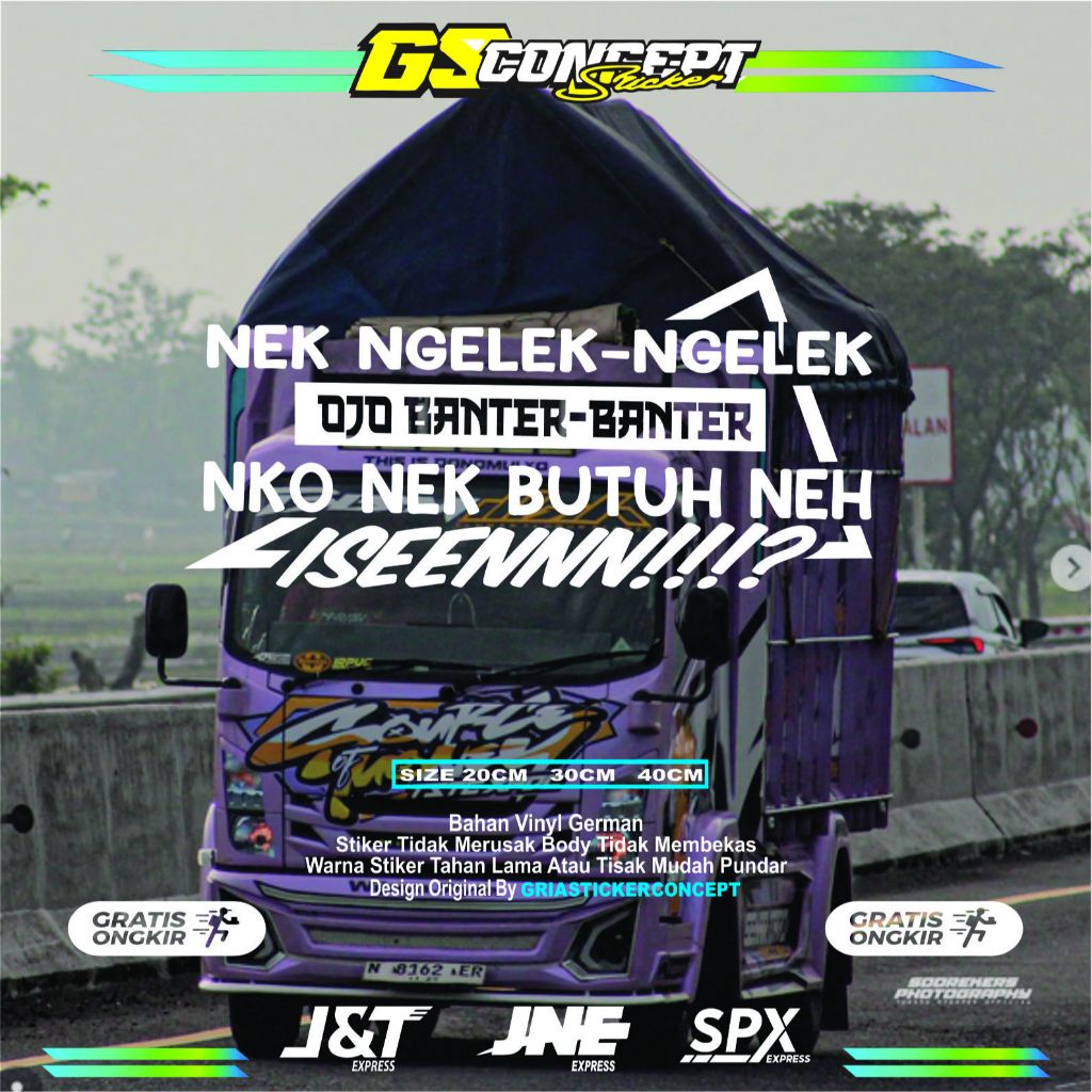 stiker kaca truk pick up mobil nek ngelek ngelek ojo banter banter stiker bak truk nek ngelek ngelek