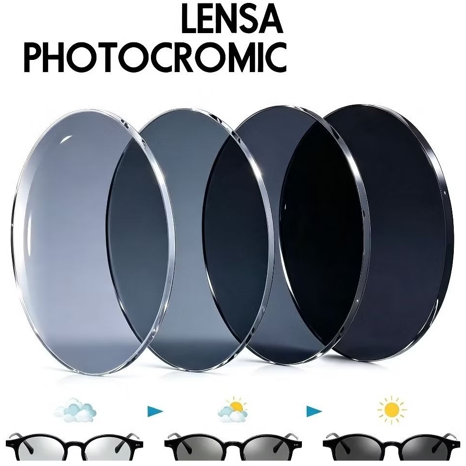 Lensa Photocromic Lensa Berubah Warna Ukuran Plano - minus 10.00 kombinasi Cylinder